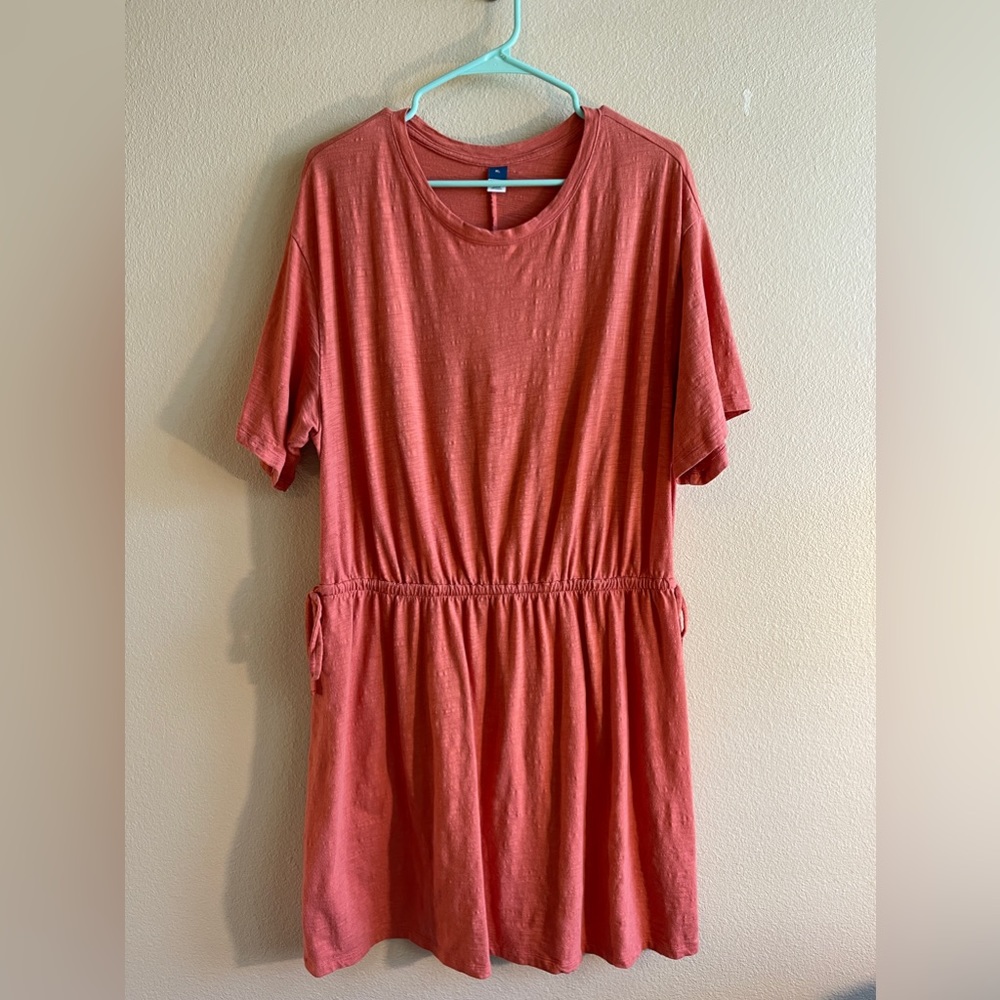 Pink drawstring waist dress
